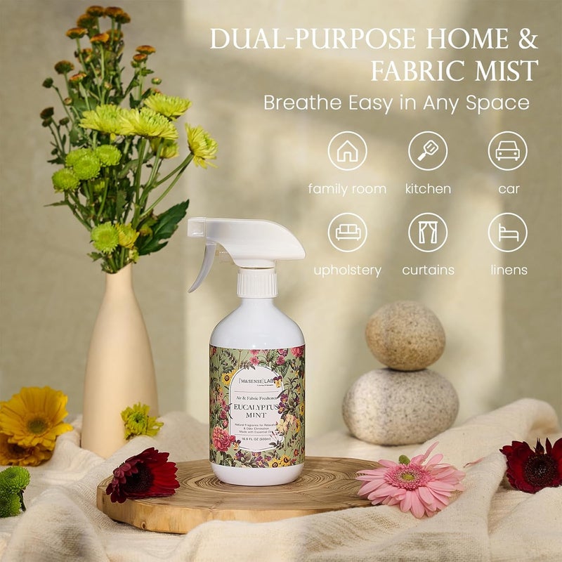 MSENSE ‌ Air & Fabric & Pet Odor Eliminator Spray - 16.9oz Large Size Natural Safe Air Freshener Eucalyptus Mint Scented Deodorizer for Home Eliminates Smoke Musty Smells, Ideal for Entryway Bathroom - Image 2